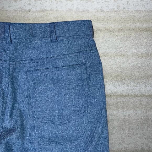 Vintage Slate Blue Habands Dress Pants Flat Front Baggy Essential Trousers 90s - Picture 3 of 4
